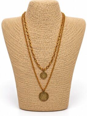 XMC NWT Gold Tone Layered Coin Pendant Necklace